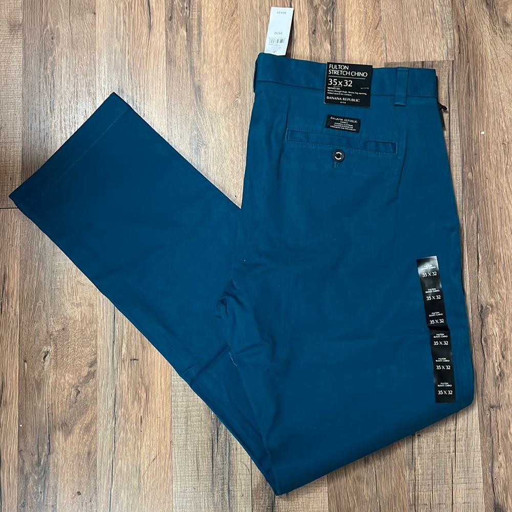 Banana Republic Men's Fulton Stretch Chino Skinny Fit Pants Teal NWT